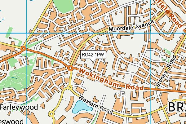 RG42 1PW map - OS VectorMap District (Ordnance Survey)