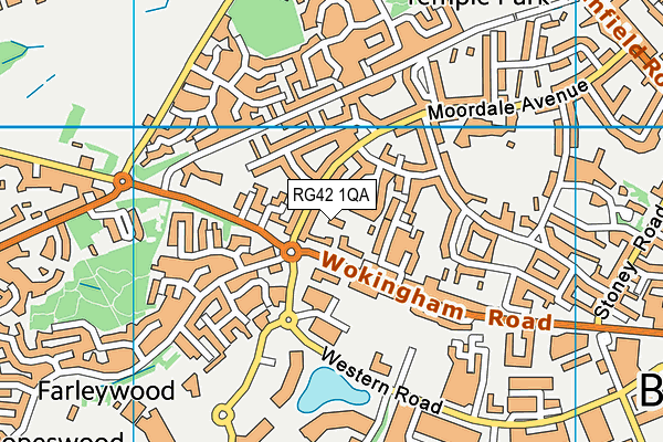 RG42 1QA map - OS VectorMap District (Ordnance Survey)