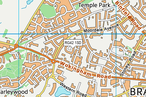 RG42 1SD map - OS VectorMap District (Ordnance Survey)