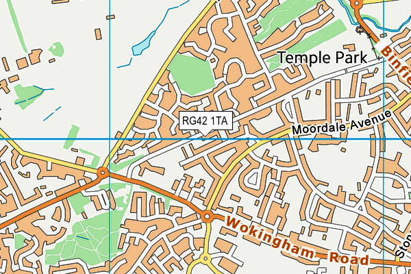 RG42 1TA map - OS VectorMap District (Ordnance Survey)