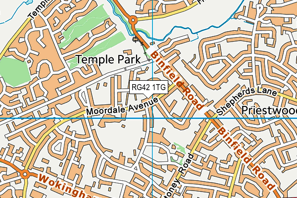 RG42 1TG map - OS VectorMap District (Ordnance Survey)