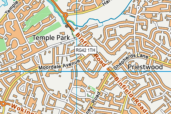 RG42 1TH map - OS VectorMap District (Ordnance Survey)