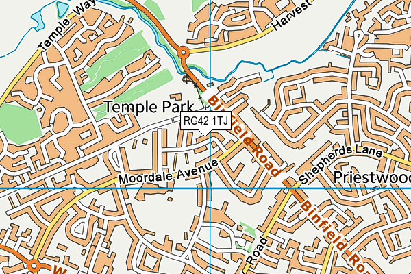 RG42 1TJ map - OS VectorMap District (Ordnance Survey)