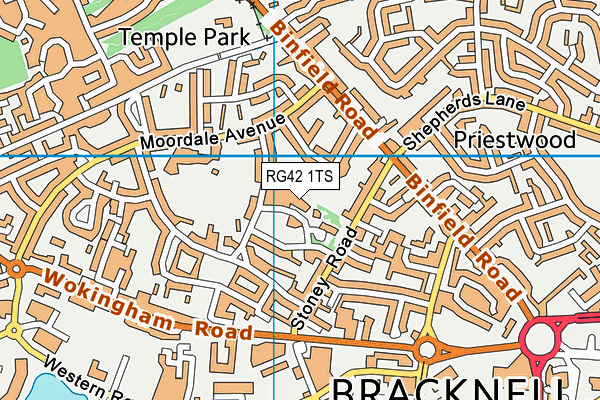 RG42 1TS map - OS VectorMap District (Ordnance Survey)