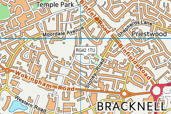 RG42 1TU map - OS VectorMap District (Ordnance Survey)
