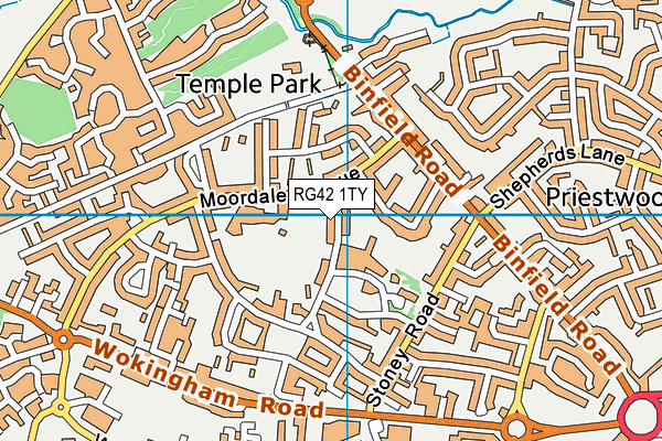 RG42 1TY map - OS VectorMap District (Ordnance Survey)
