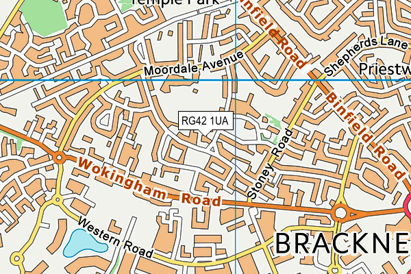 RG42 1UA map - OS VectorMap District (Ordnance Survey)