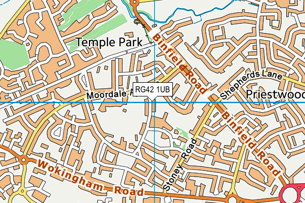 RG42 1UB map - OS VectorMap District (Ordnance Survey)