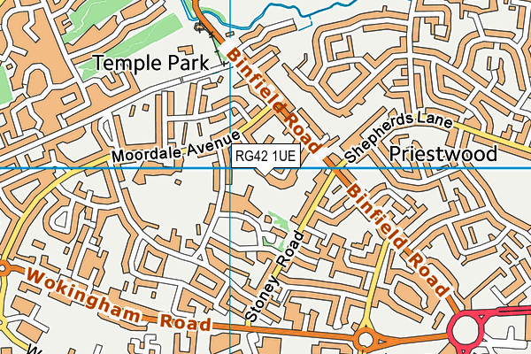 RG42 1UE map - OS VectorMap District (Ordnance Survey)