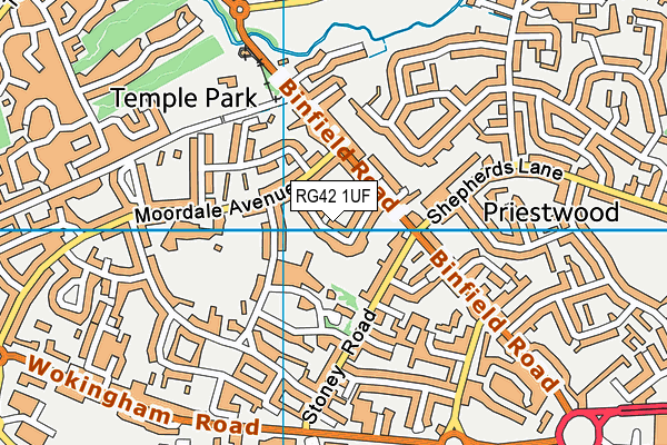 RG42 1UF map - OS VectorMap District (Ordnance Survey)