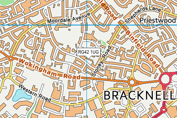 RG42 1UG map - OS VectorMap District (Ordnance Survey)