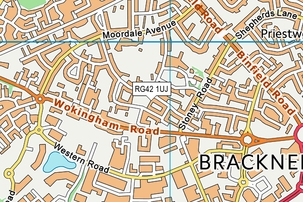 RG42 1UJ map - OS VectorMap District (Ordnance Survey)