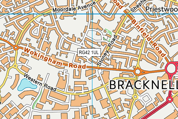 RG42 1UL map - OS VectorMap District (Ordnance Survey)