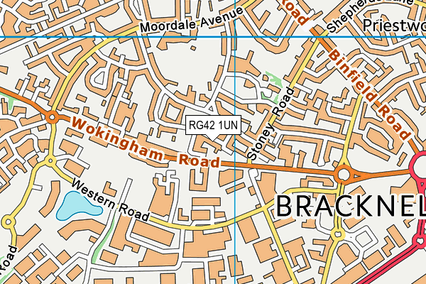 RG42 1UN map - OS VectorMap District (Ordnance Survey)