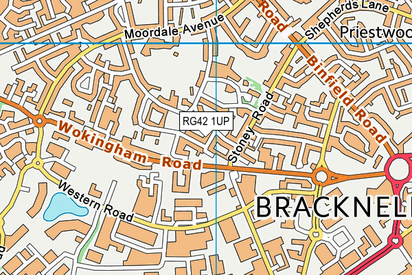 RG42 1UP map - OS VectorMap District (Ordnance Survey)
