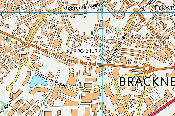 RG42 1UR map - OS VectorMap District (Ordnance Survey)