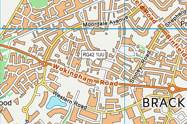 RG42 1UU map - OS VectorMap District (Ordnance Survey)