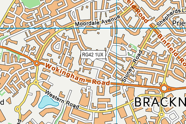 RG42 1UX map - OS VectorMap District (Ordnance Survey)