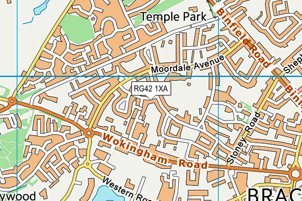 RG42 1XA map - OS VectorMap District (Ordnance Survey)