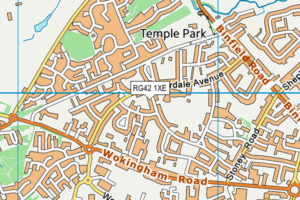 RG42 1XE map - OS VectorMap District (Ordnance Survey)