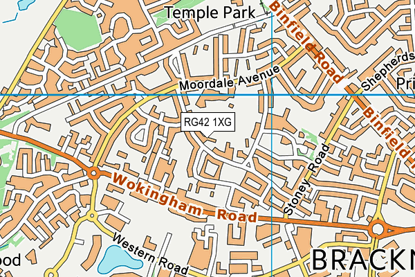 RG42 1XG map - OS VectorMap District (Ordnance Survey)