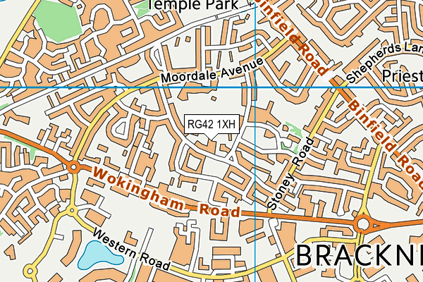 RG42 1XH map - OS VectorMap District (Ordnance Survey)