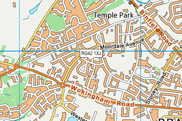 RG42 1XJ map - OS VectorMap District (Ordnance Survey)