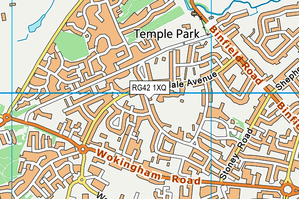 RG42 1XQ map - OS VectorMap District (Ordnance Survey)