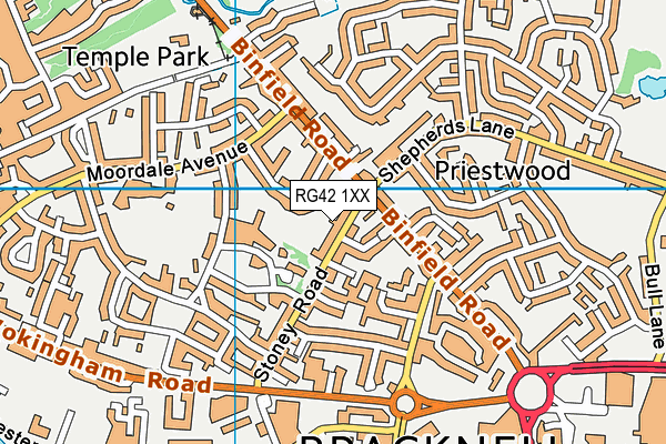 RG42 1XX map - OS VectorMap District (Ordnance Survey)