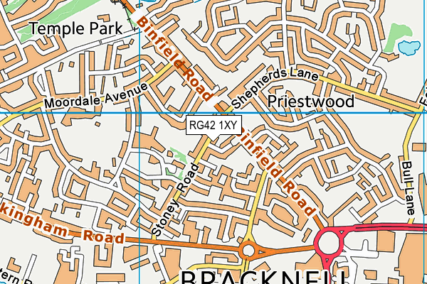 RG42 1XY map - OS VectorMap District (Ordnance Survey)