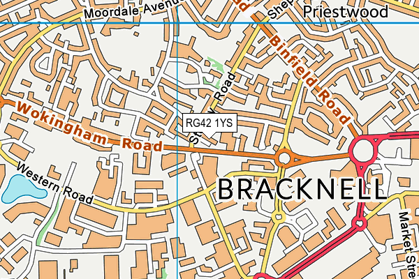 RG42 1YS map - OS VectorMap District (Ordnance Survey)