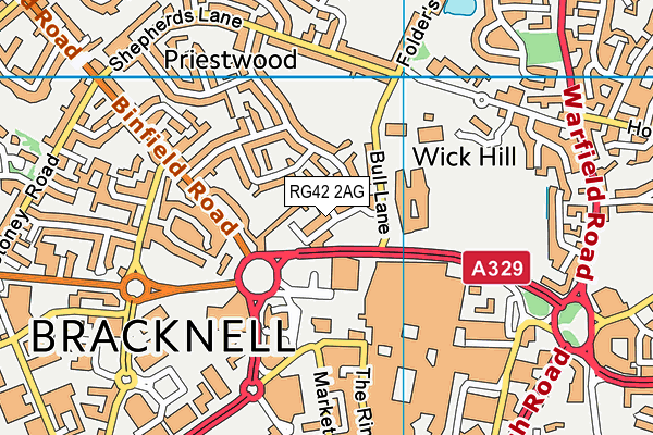 RG42 2AG map - OS VectorMap District (Ordnance Survey)