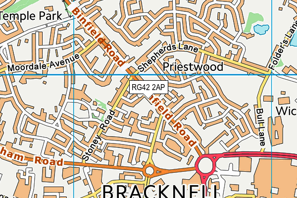 RG42 2AP map - OS VectorMap District (Ordnance Survey)