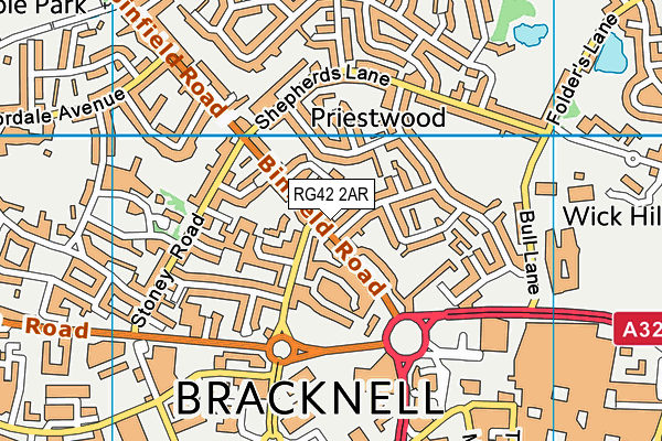 RG42 2AR map - OS VectorMap District (Ordnance Survey)