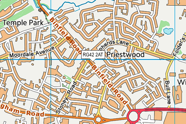 RG42 2AT map - OS VectorMap District (Ordnance Survey)