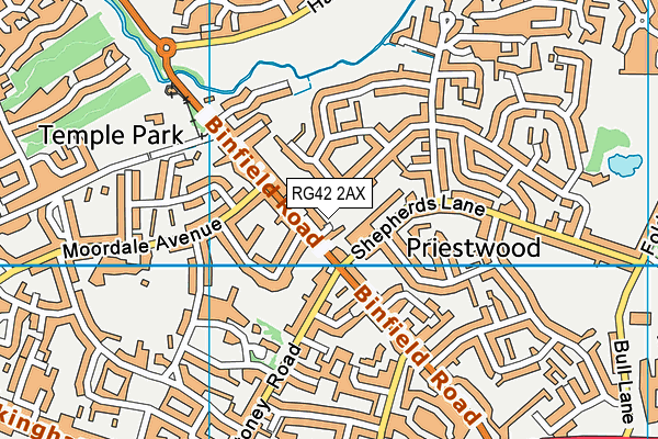 RG42 2AX map - OS VectorMap District (Ordnance Survey)