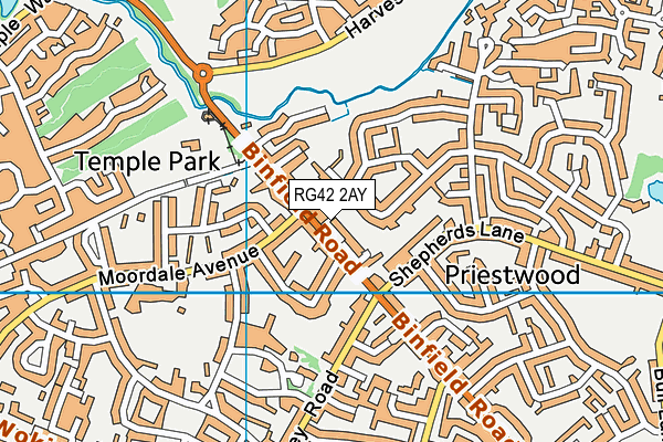 RG42 2AY map - OS VectorMap District (Ordnance Survey)