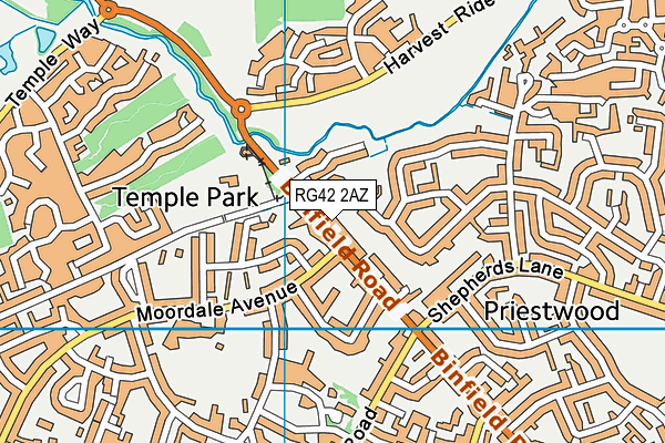 RG42 2AZ map - OS VectorMap District (Ordnance Survey)