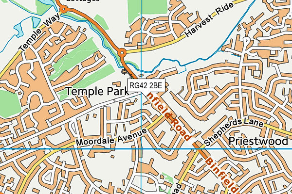 RG42 2BE map - OS VectorMap District (Ordnance Survey)