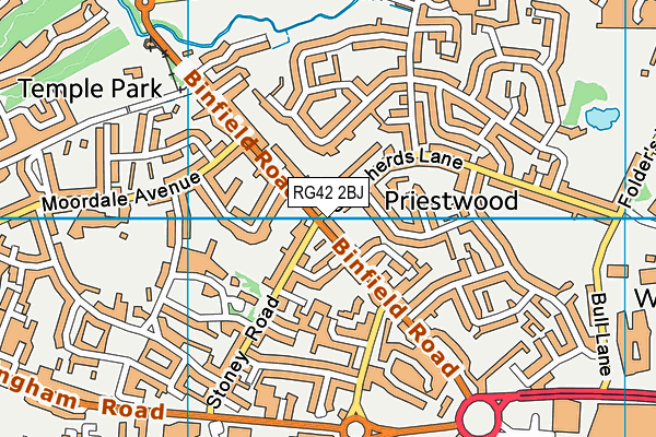 RG42 2BJ map - OS VectorMap District (Ordnance Survey)