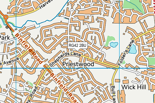 RG42 2BU map - OS VectorMap District (Ordnance Survey)