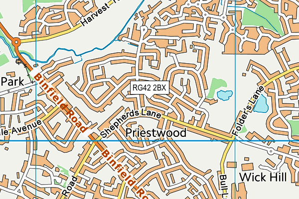 RG42 2BX map - OS VectorMap District (Ordnance Survey)