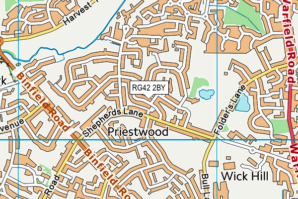 RG42 2BY map - OS VectorMap District (Ordnance Survey)