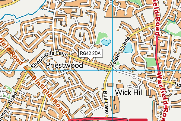 RG42 2DA map - OS VectorMap District (Ordnance Survey)