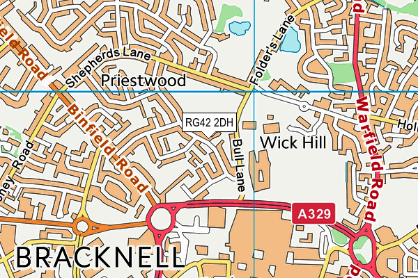 RG42 2DH map - OS VectorMap District (Ordnance Survey)