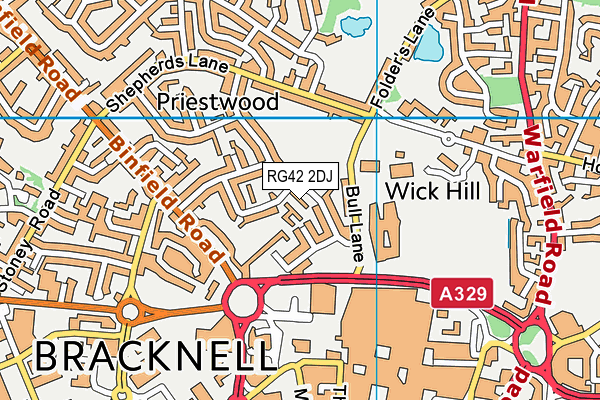 RG42 2DJ map - OS VectorMap District (Ordnance Survey)