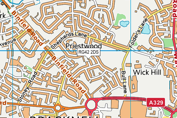 RG42 2DS map - OS VectorMap District (Ordnance Survey)