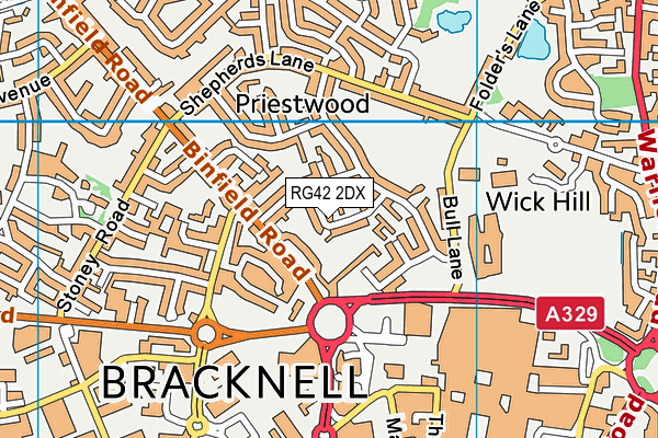 RG42 2DX map - OS VectorMap District (Ordnance Survey)