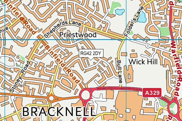 RG42 2DY map - OS VectorMap District (Ordnance Survey)