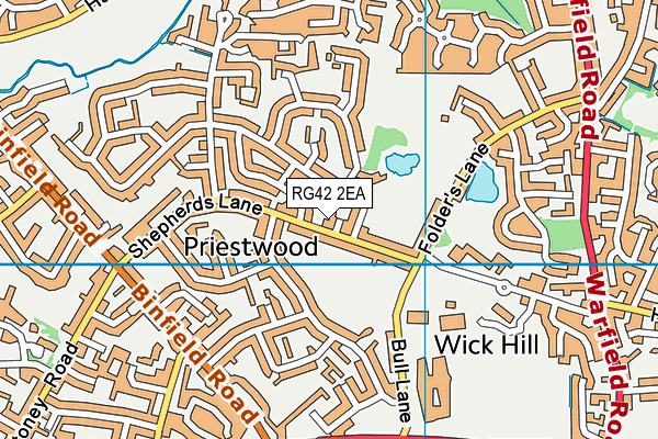RG42 2EA map - OS VectorMap District (Ordnance Survey)